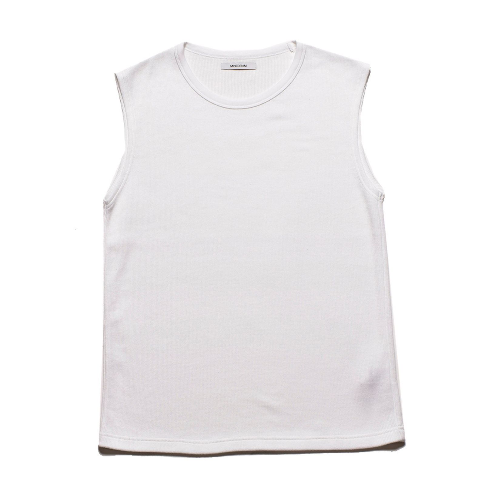 Roundneck Nosleeve Rib T-SH （WHT） / リブ ノースリーブ （ホワイト）