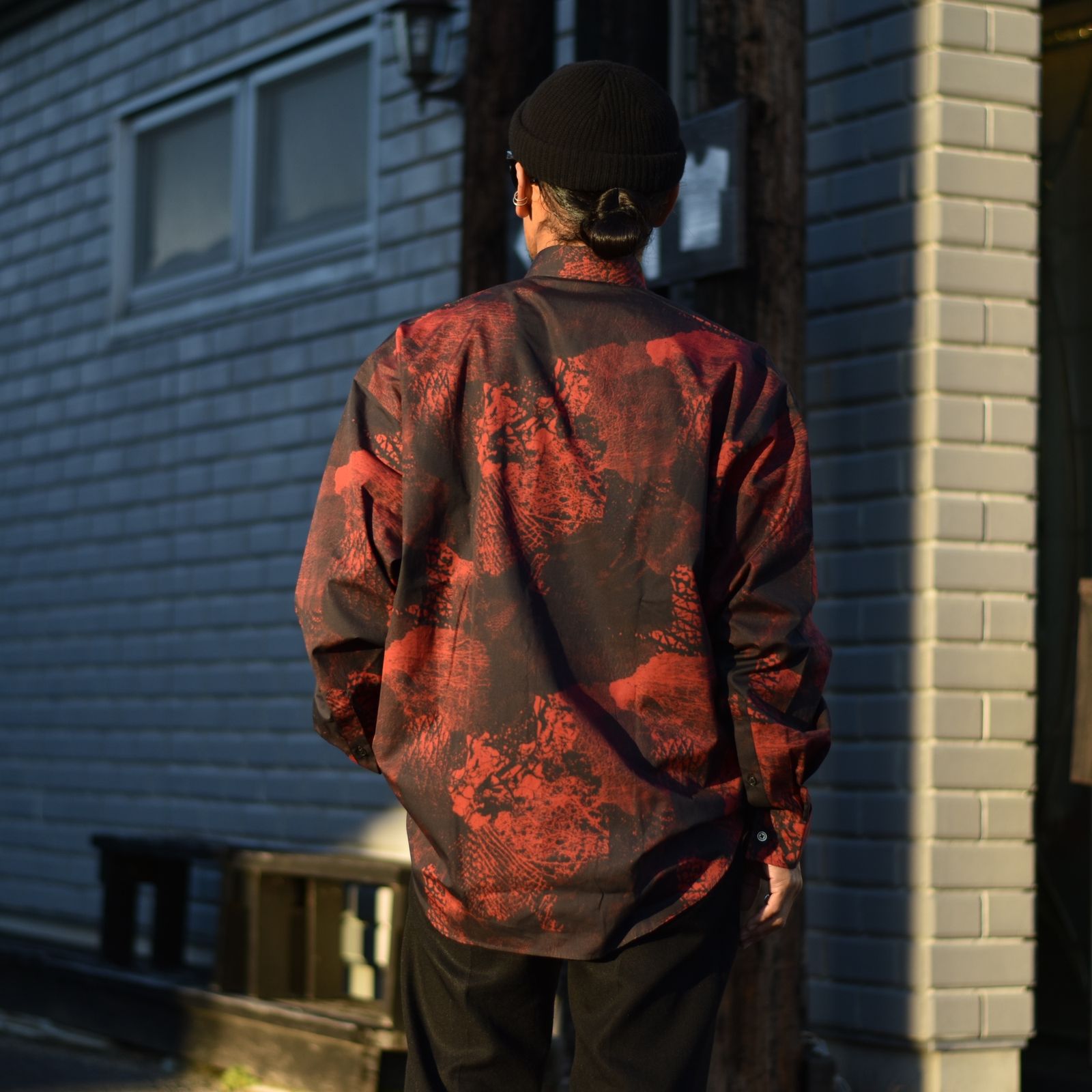 Printed cotton oversized shirt ”