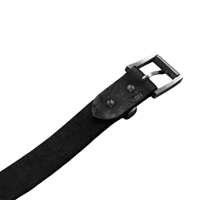 ダブルショルダー製品染め 35mm ベルト （BLACK）｜318-27