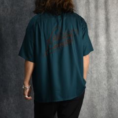 EMBROIDERY "BLATANT LOCALISM" OPEN COLLAR SH (GREEN) / オープンカラーシャツ