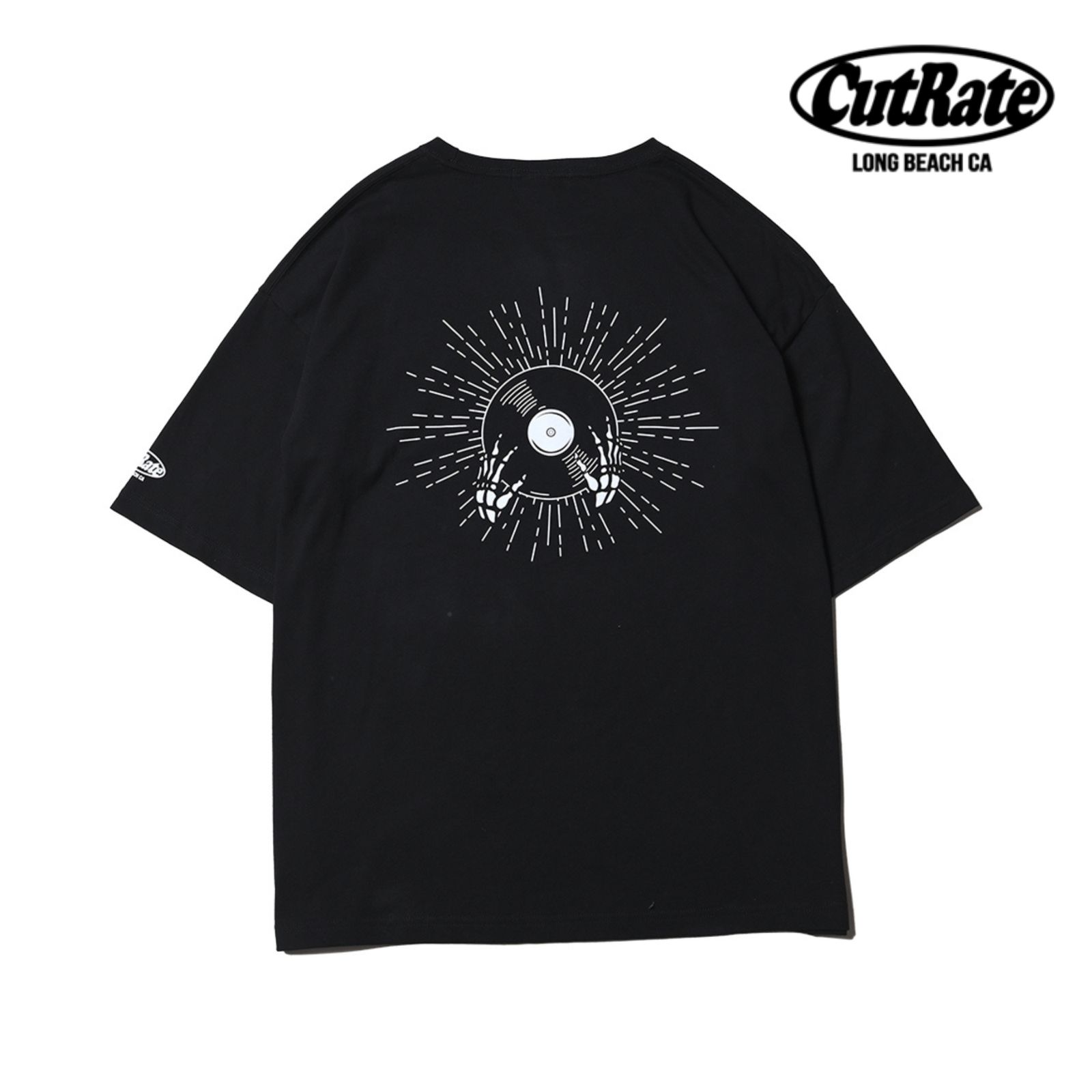SKULL RECORD LOGO DROPSHOULDER S/S T-SHIRT (BLACK) / ドロップショルダー プリントTシャツ