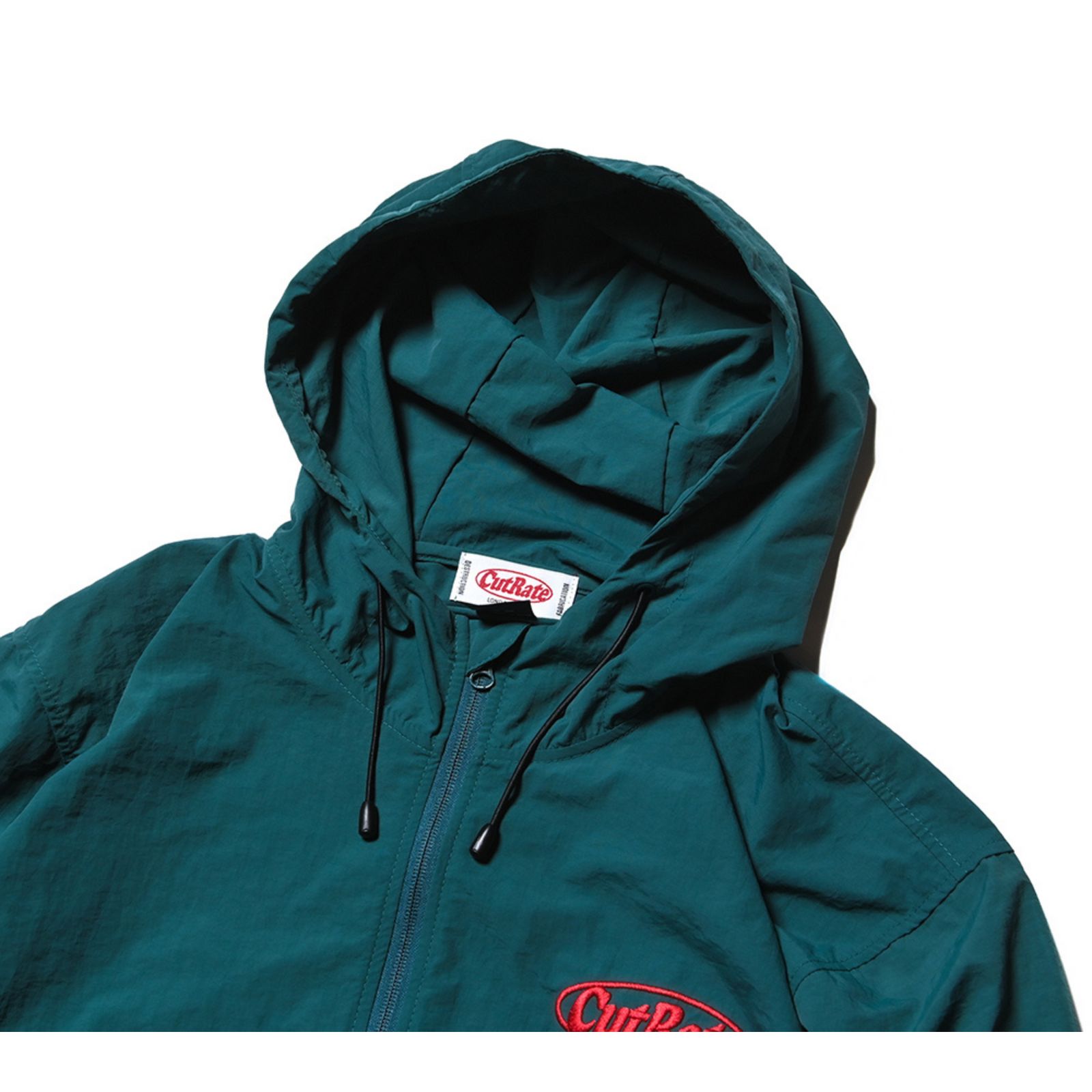 CUTRATE LOGO EMBROIDERY UTILITY HOODIE (GREEN) / ロゴ刺繍 アノラックパーカー