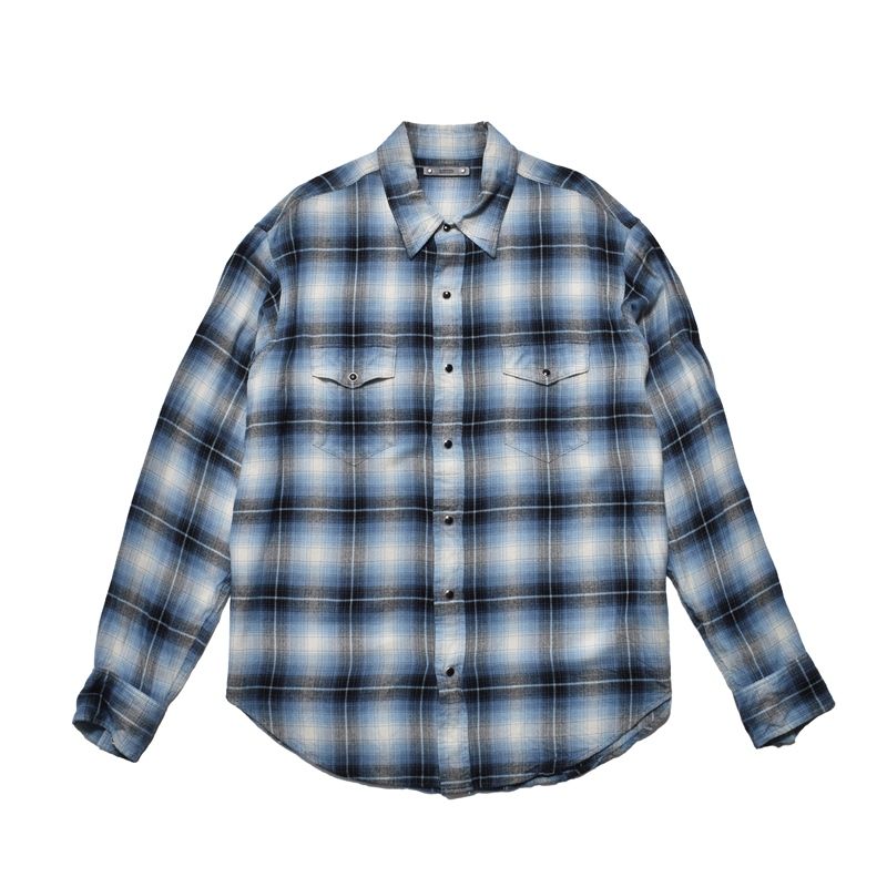 R.Flannel Ombre Western Shirt （BPT）｜ウエスタン チェックシャツ｜MDFBF10502