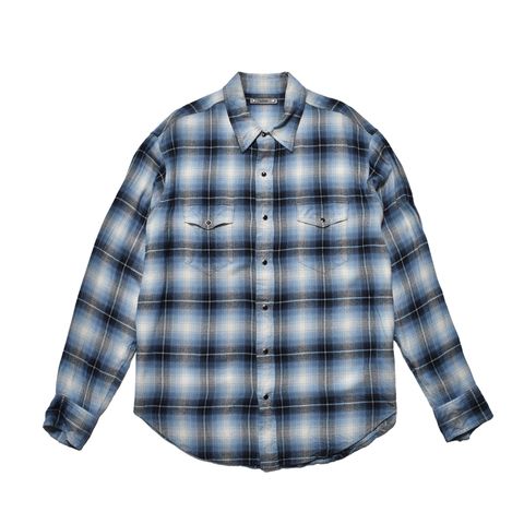 R.Flannel Ombre Western Shirt （BPT）｜ウエスタン チェックシャツ｜MDFBF10502