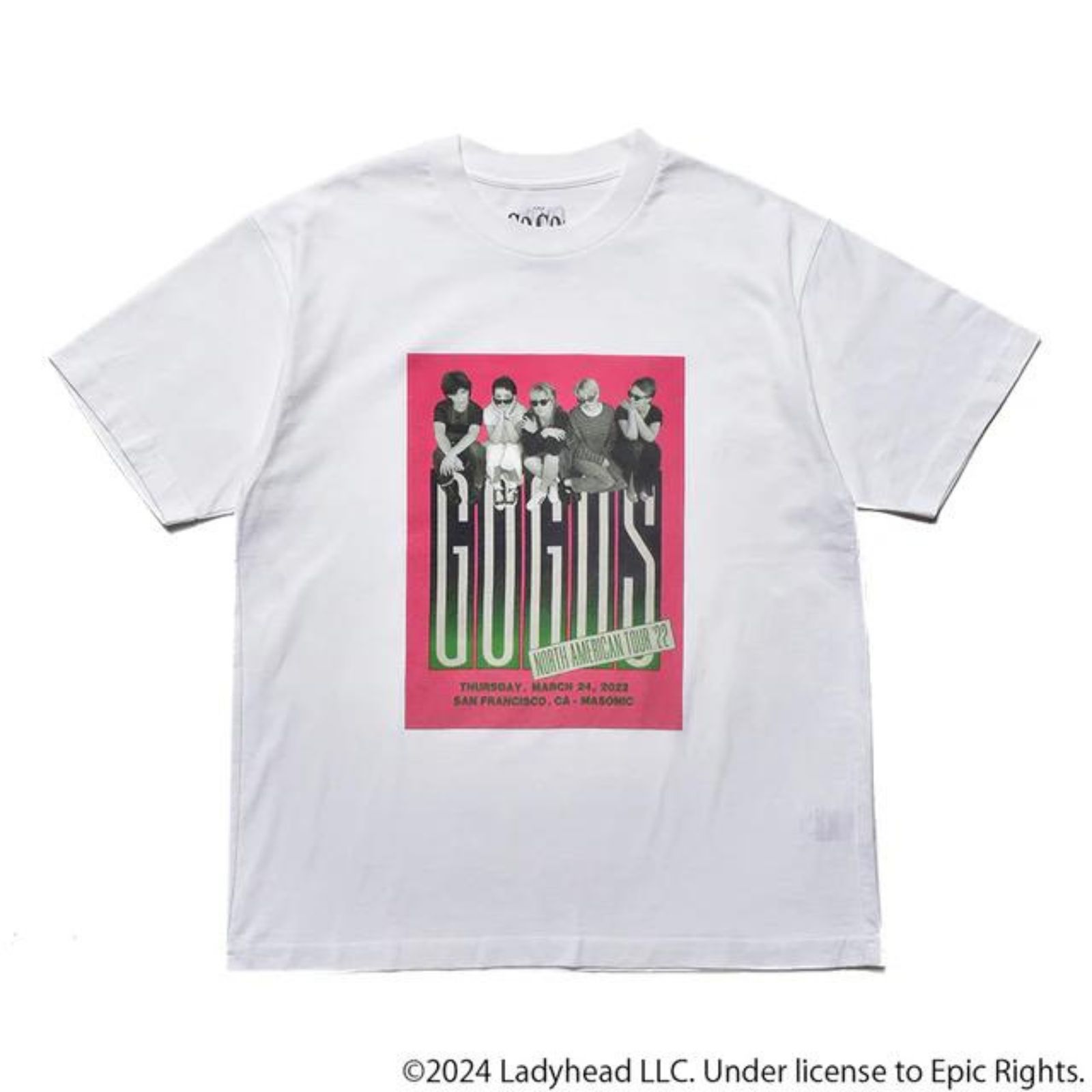 GO-GO'S "NORTH AMERICAN TOUR" Print Crewneck T-SH （WHT） / プリント Tシャツ （ホワイト）