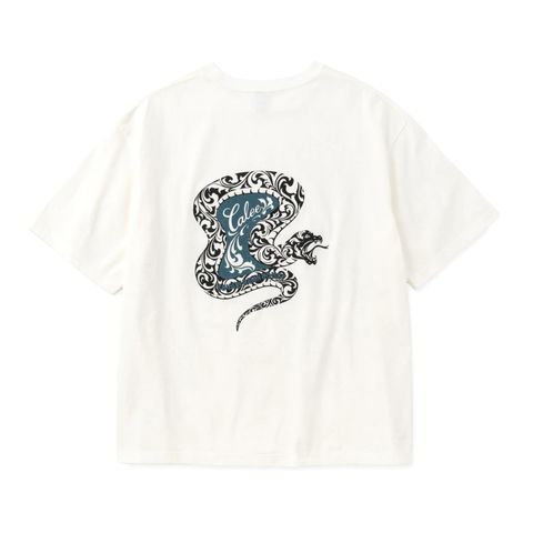 VINTAGE TYPE SNAKE LOGO POCKET TEE ＜NATURALLY PAINT DESIGN＞ (WHITE)｜スネーク ロゴプリント ポケットTシャツ｜CL-26SS003NT