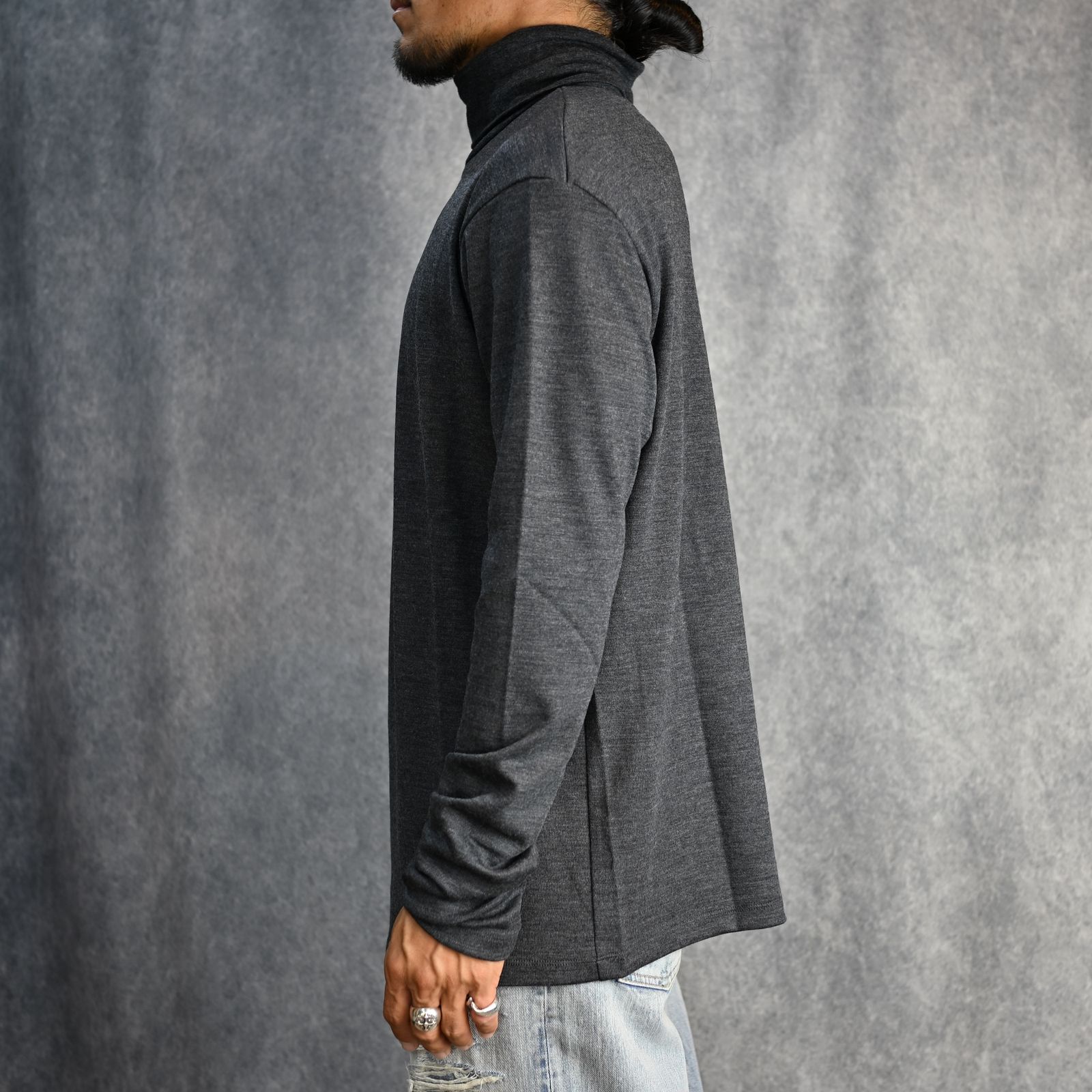 Wool Turtleneck L/S （CGR） /  ウールタートルネック （チャコール）