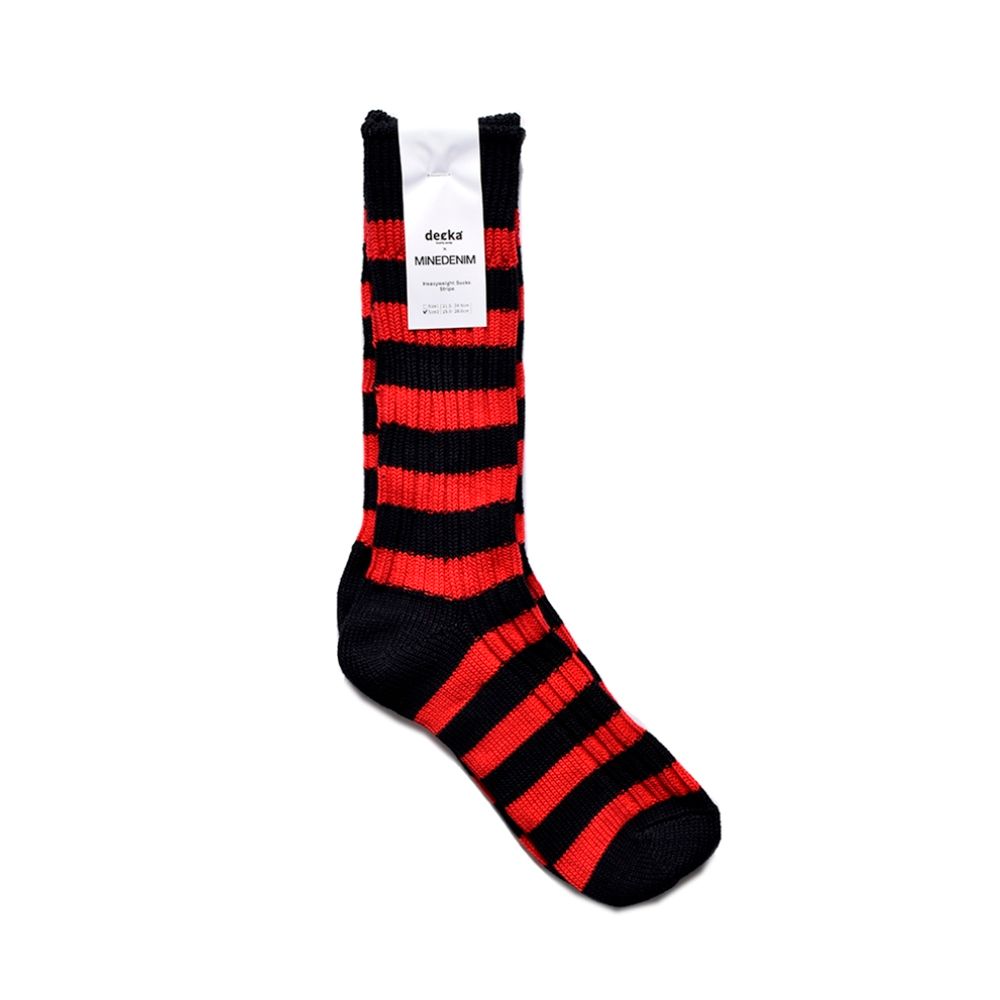 decka* MINEDENIM Border Rib SOX （RPT） /  ボーダーリブソックス （レッド）
