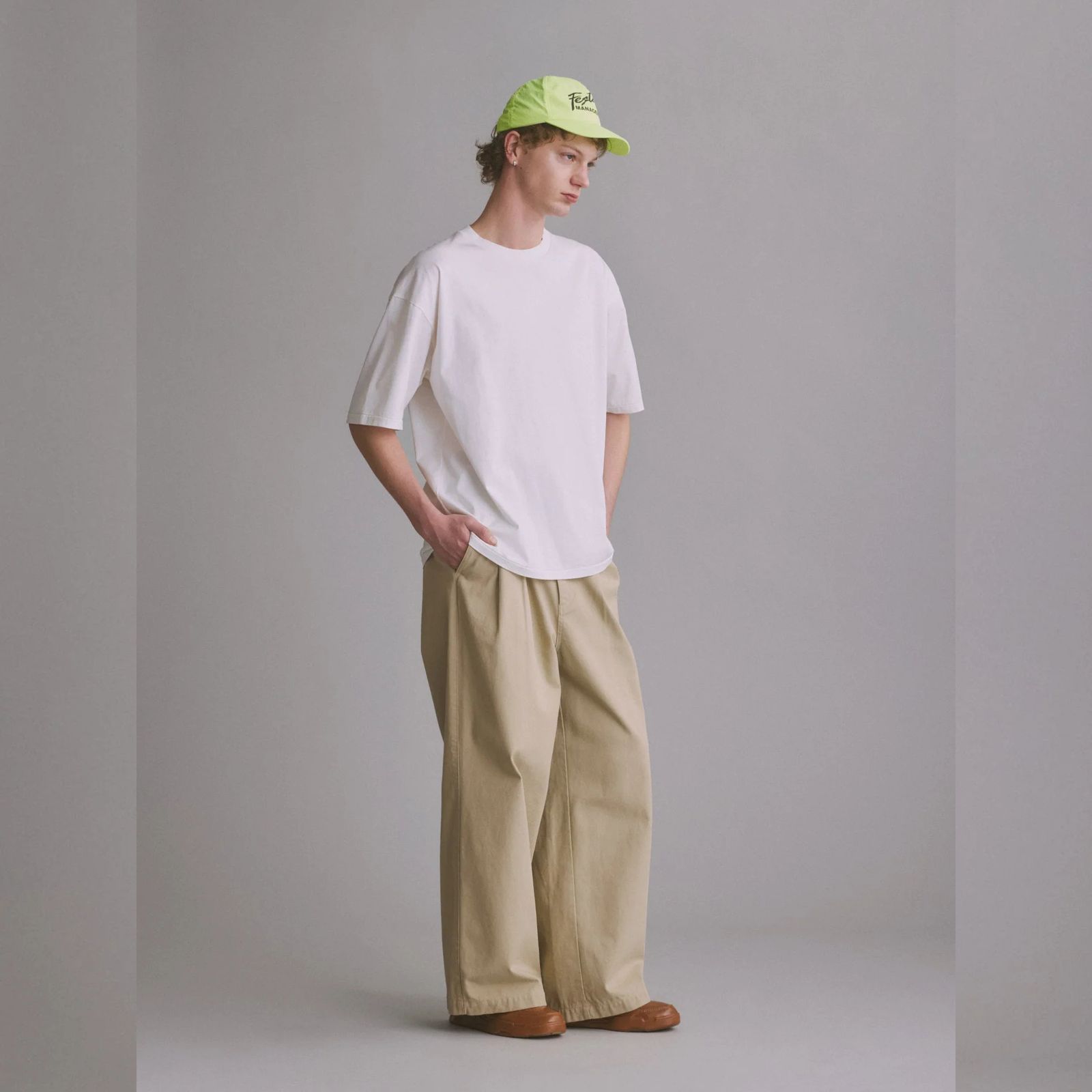 CHINO WIDE TROUSERS （BEIGE） / チノパンツ ワイドトラウザー （ベージュ） 2026SS-PT2-YT