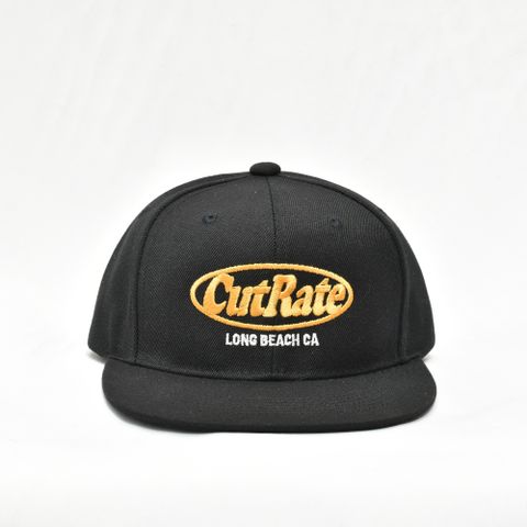 CUTRATE LOGO EMBROIDERY CAP  (BLACK/YELLOW)