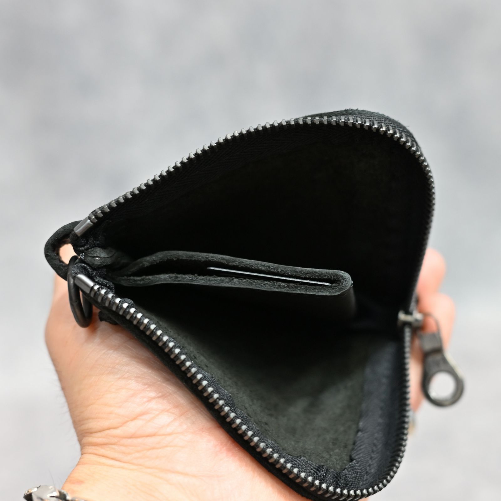 ダブルショルダー レザー コインケース （BLACK / ブラック） 318-15