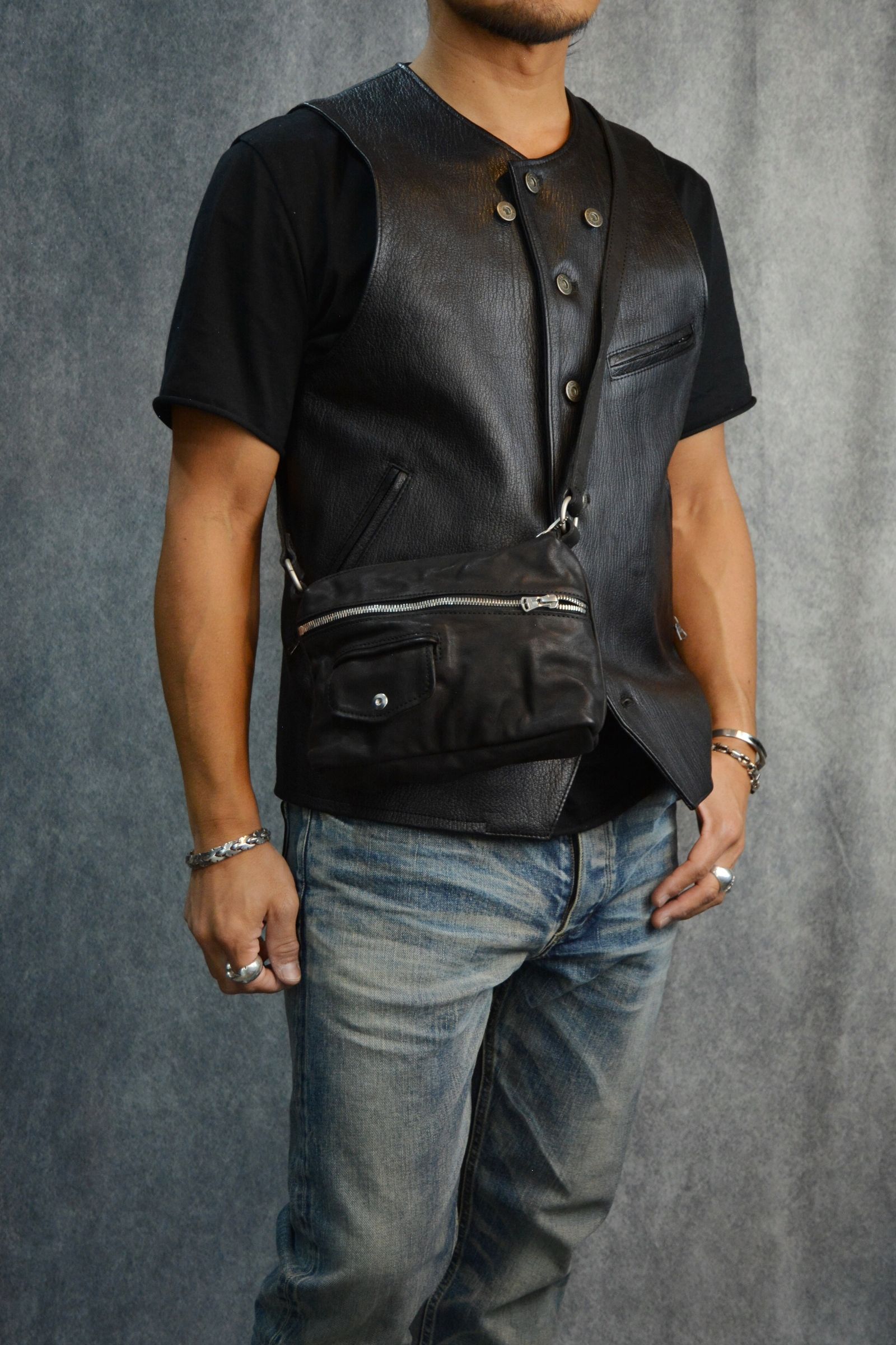 ジャパンカーフ タンニン鞣し 製品洗い加工 （BLACK）