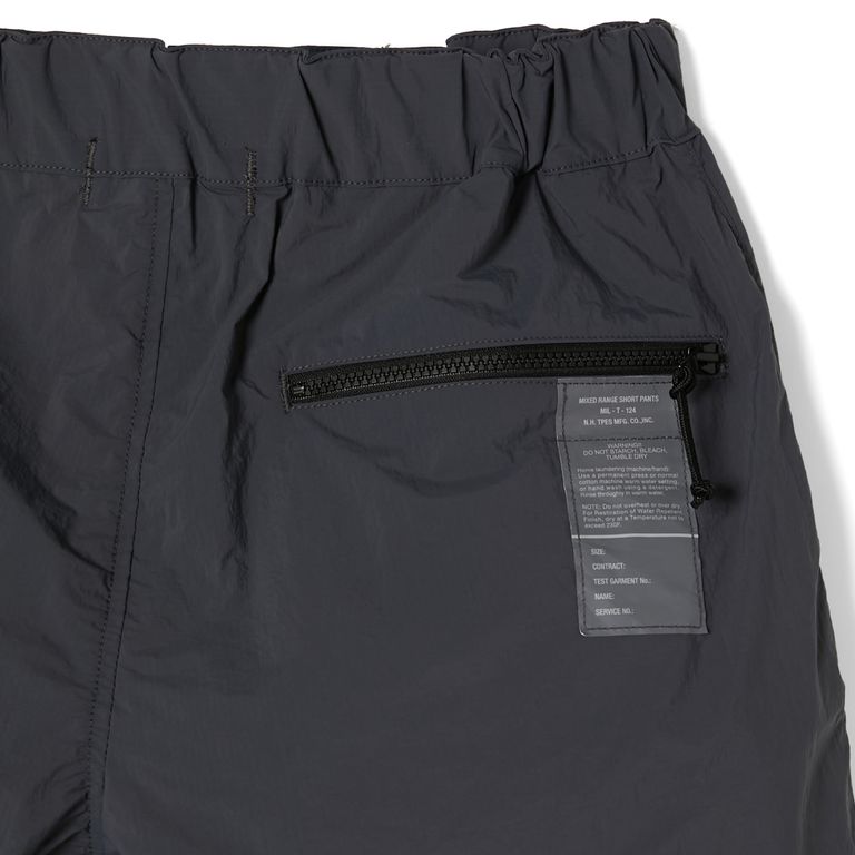値下げ！ブラックピースナウ・アシンメトリー風ハーフパンツc N.HOOLYWOOD - WEBBING BELT HALF PANTS （CHARCOAL） / ハーフ