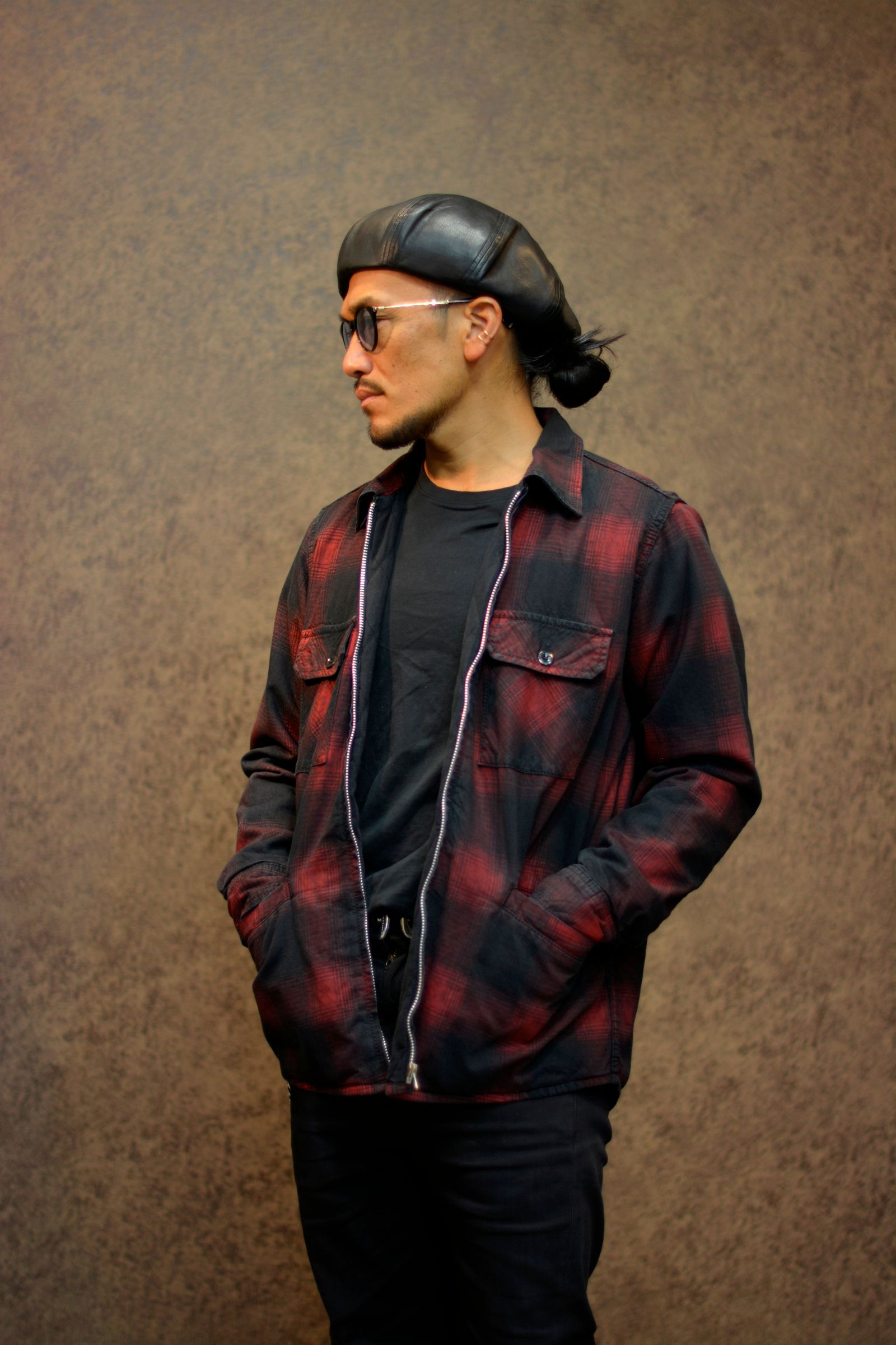 MINEDENIM - Black Denim Check Quiltriner Shirt BZ RPT | chord