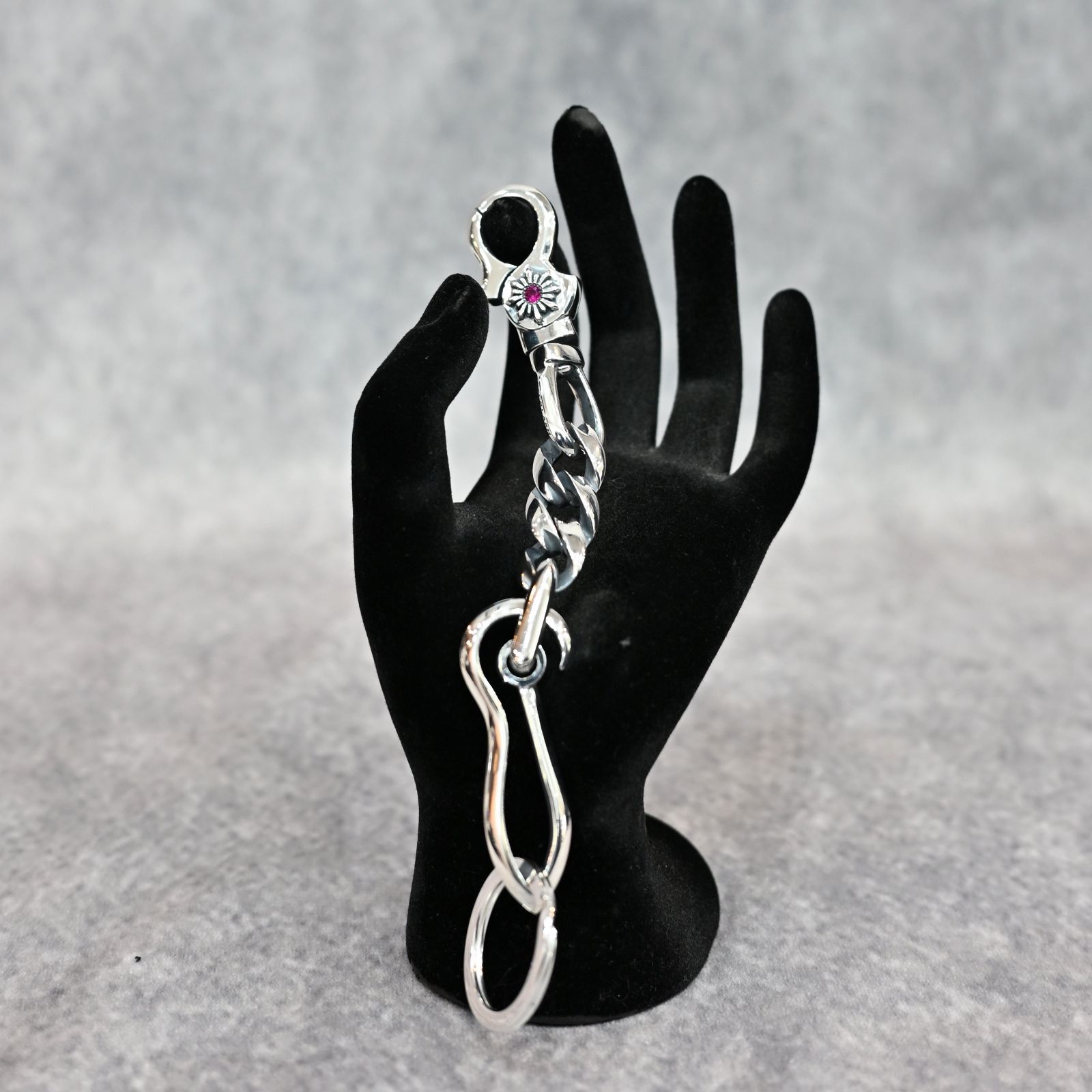 シルバー925 + ルビー キーチェーン (SILVER) ｜ 328-11