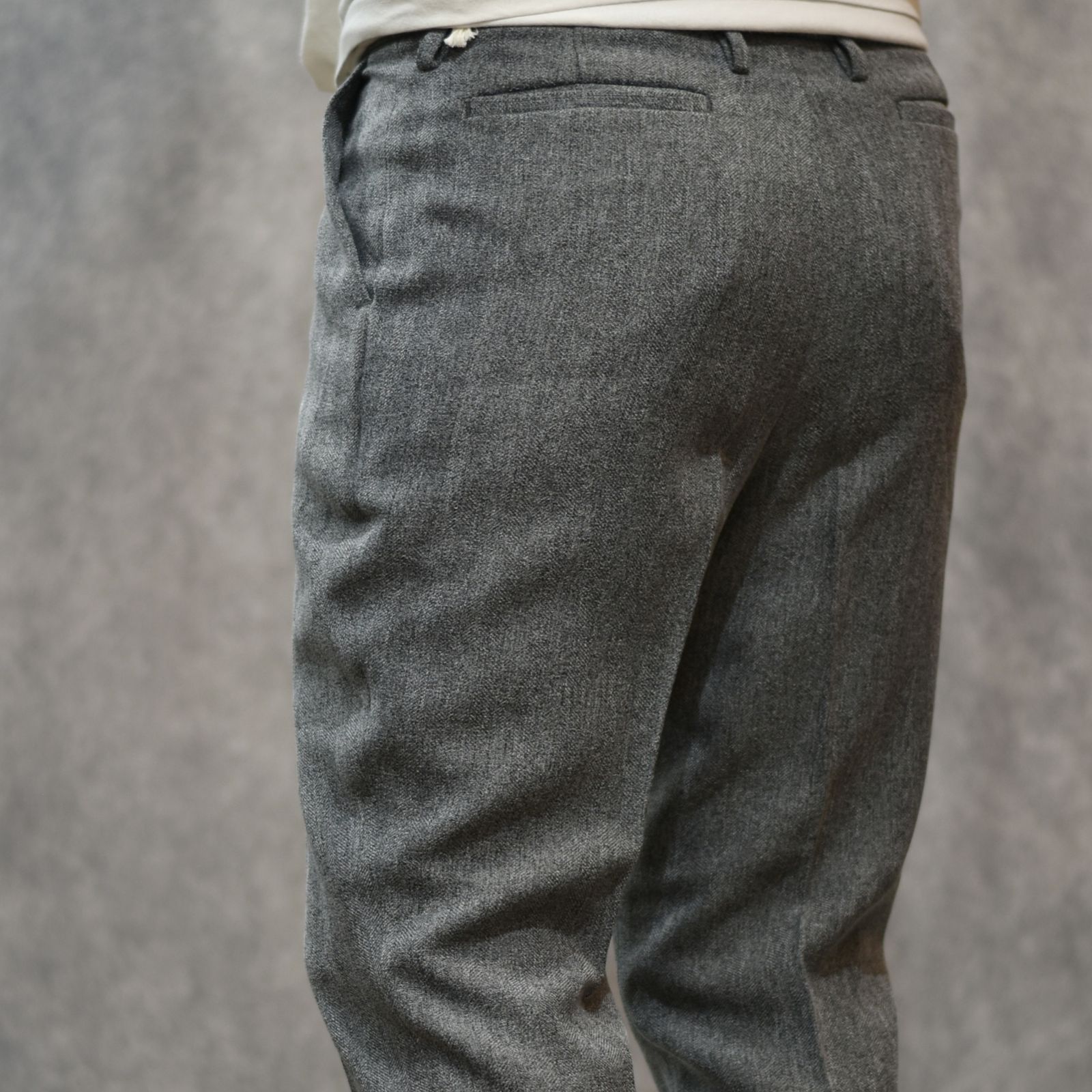 VINTAGE TYPE HERRINGBONE SLACKS (CHARCOAL)｜ヘリンボーン スラックス｜CL-25AW032