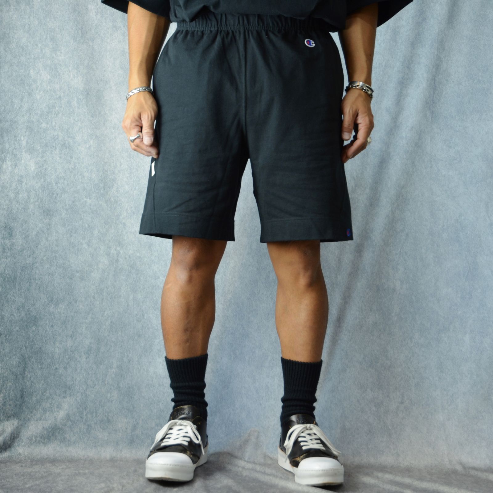 希少.美品】チャンピオン エヌハリウッド ハーフパンツ 黒 XL