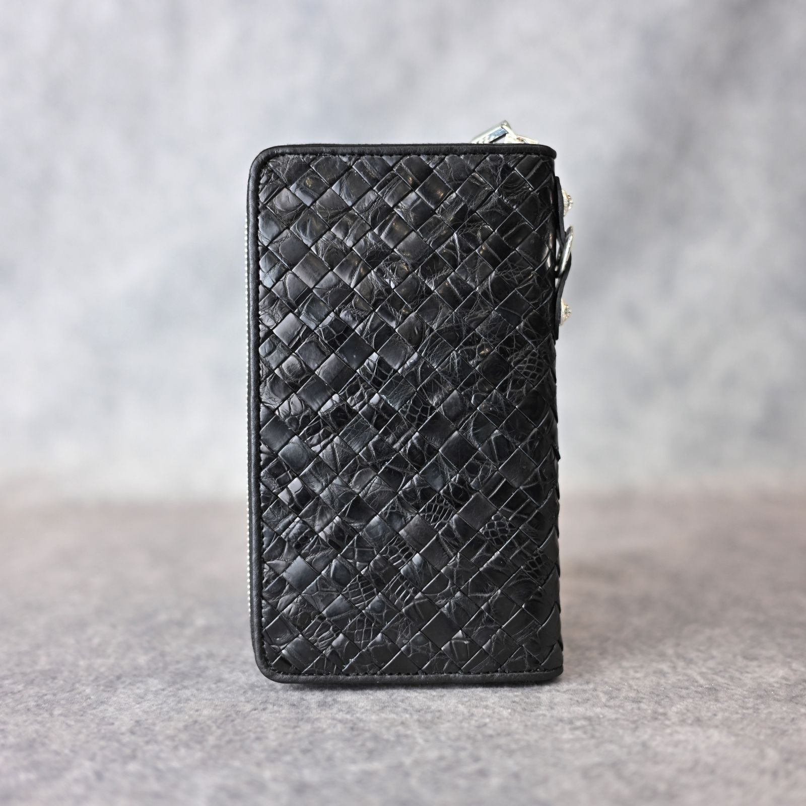 オイルクロコメッシュ ラウンドジップ財布 (BLACK / ブラック) THE LINE / T-123