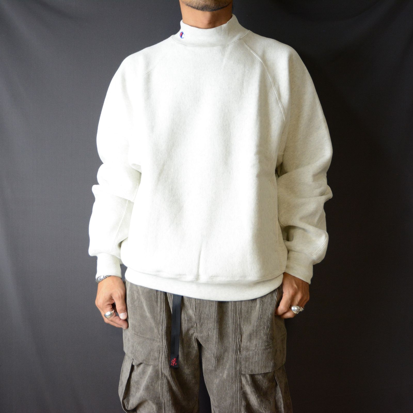 N.HOOLYWOOD - Champion MOCKNECK SWEATSHIRT （OATMEAL 