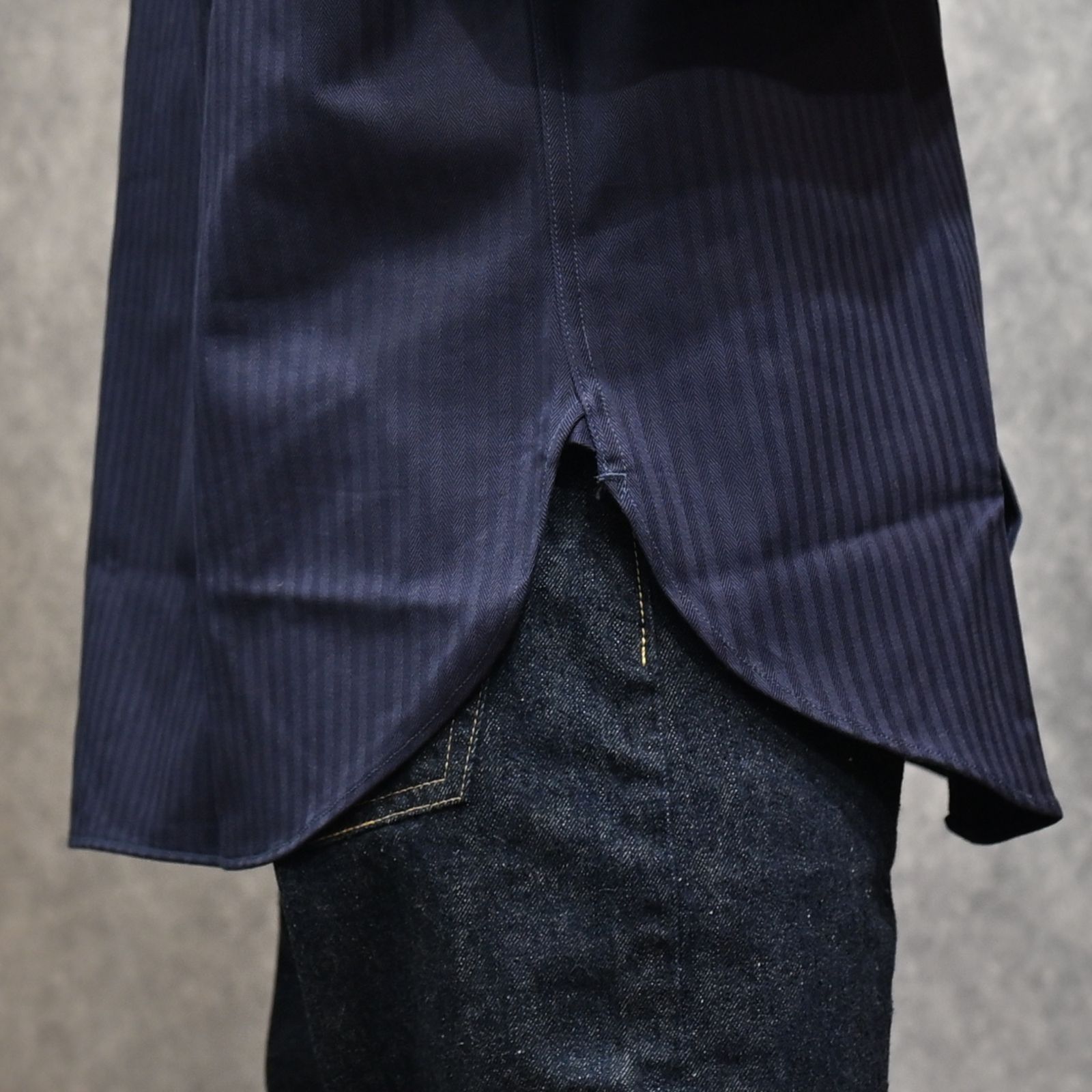 Y1944 HBT SHIRT （NAVY）｜ヘリンボーンシャツ （ネイビー）