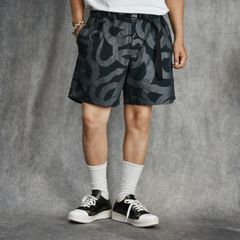DOTAIR®︎ SNAKE PATTERN EASY SHORTS ＜REFLECTOR＞ (BLACK) / ドットエア スネーク総柄 イージーショーツ