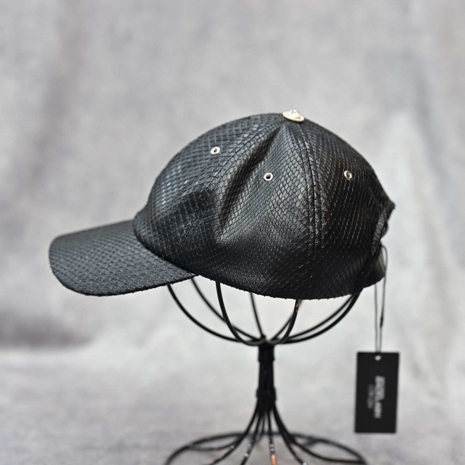 THE LINE PYTHON CAP （BLACK） / パイソンレザーキャップ （ブラック） T-284