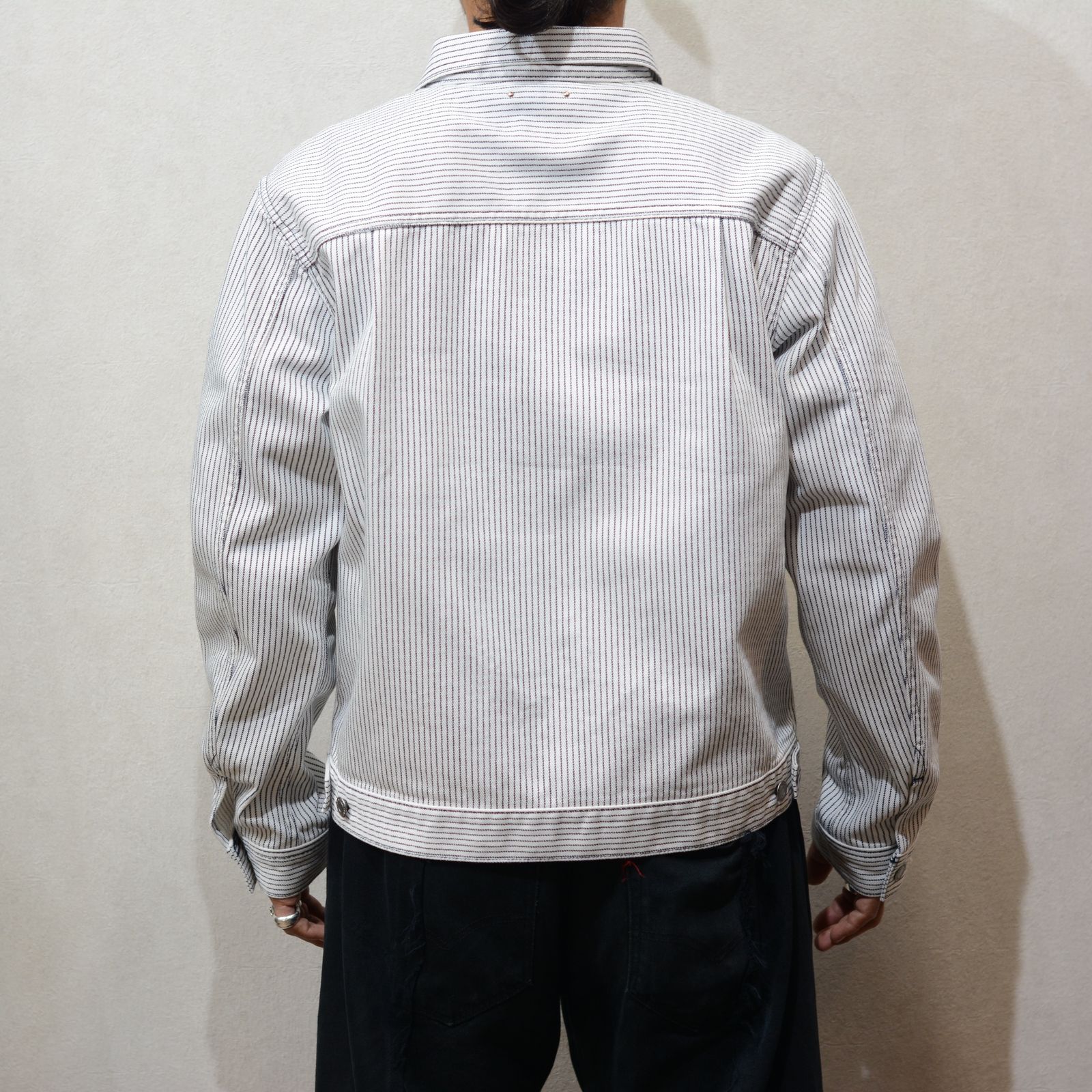 Hickory Print Denim Trucker JKT