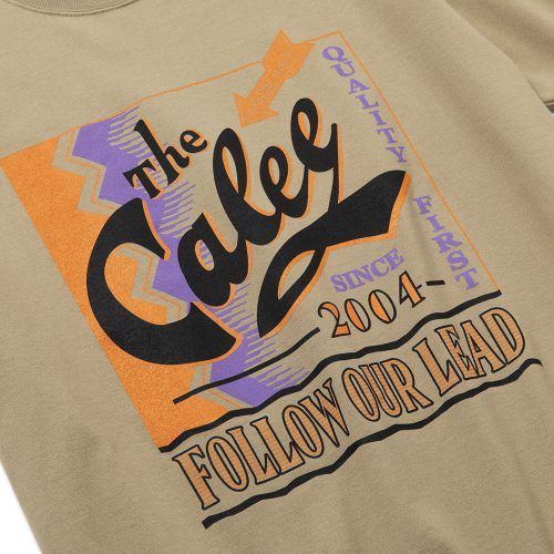 CALEE SIGN BOARD T‐SHIRT ＜NATURALLY PAINT DESIGN＞ (BEIGE) / プリントTシャツ
