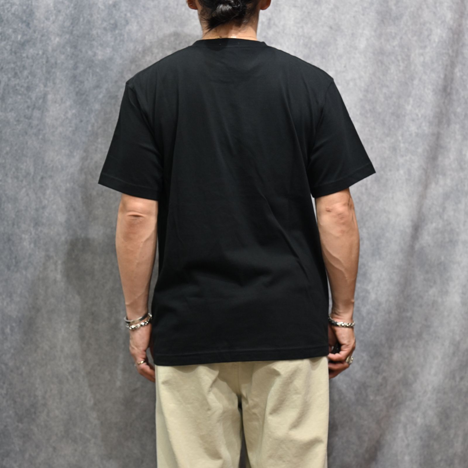 Y1935 FAKE POCKET TEE （BLACK）｜ フェイクポケット プリント Tシャツ （ブラック） 602-261-16