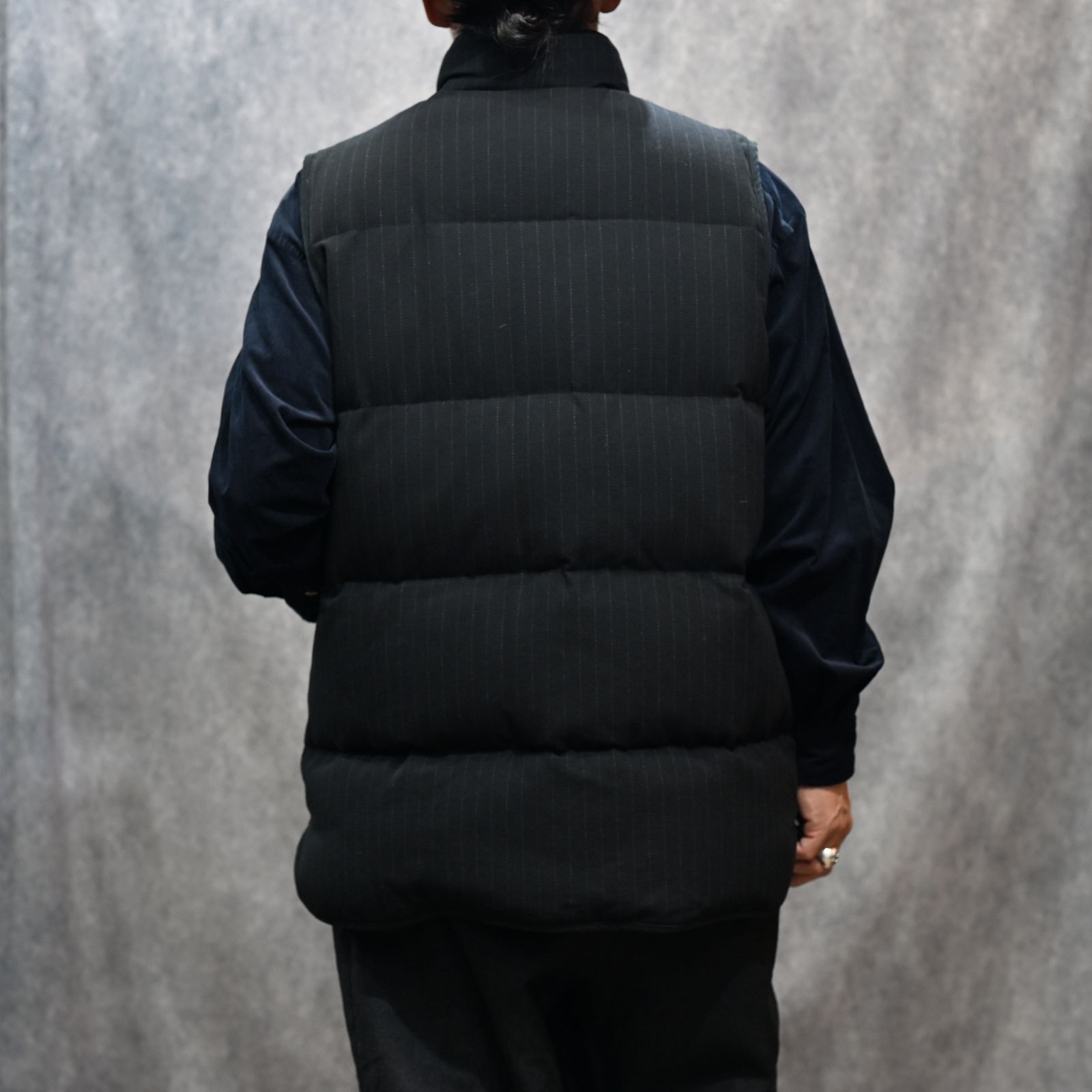 STRIPE CHINESE DOWN VEST （BLACK）｜チャイナ ダウンベスト （ブラック） PC-031-3607-10