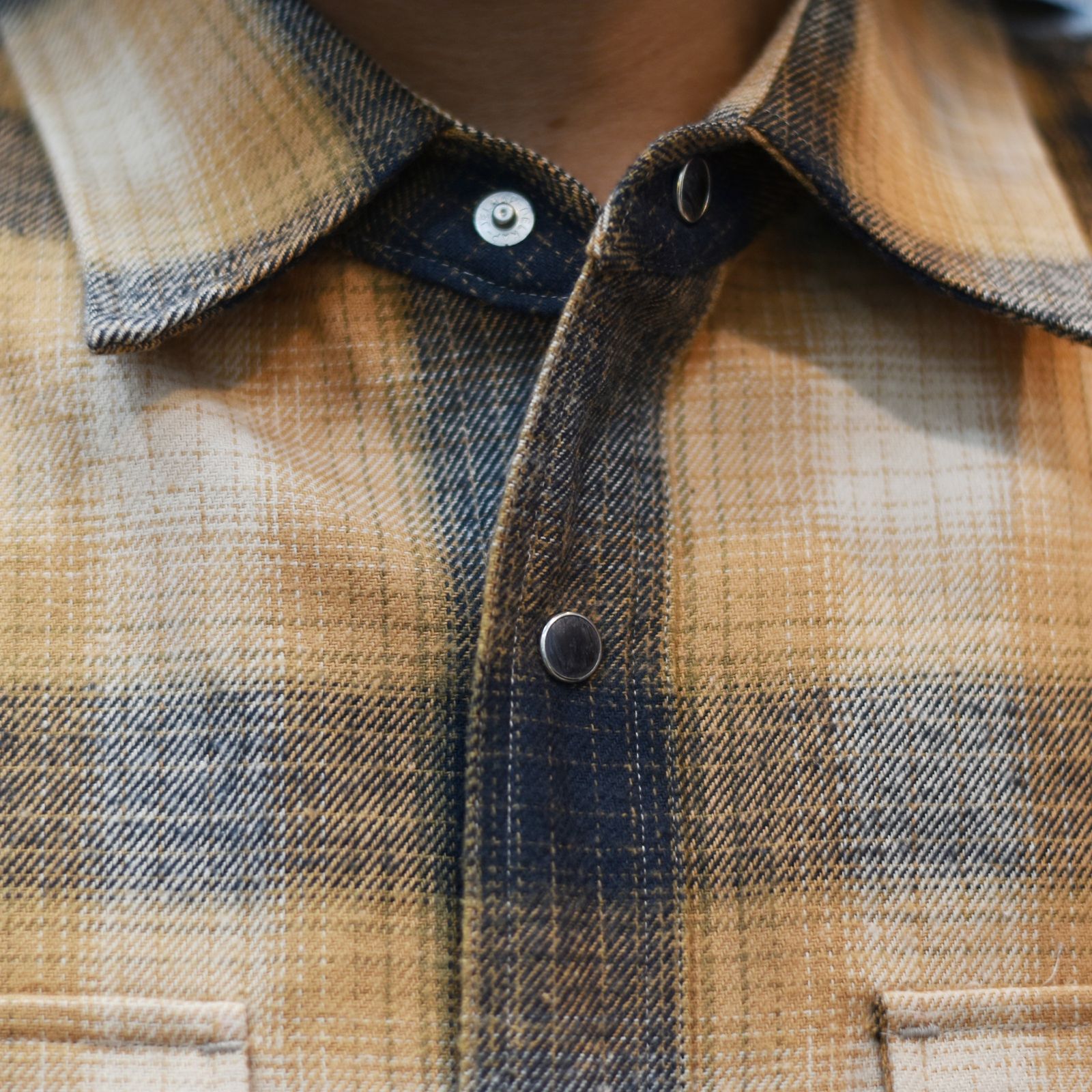 OMBRE CHECK WESTERN L/S SH (ORANGE)｜オンブレーチェックウエスタン 長袖シャツ｜CL-25AW031