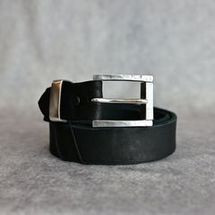 ダブルショルダーレザー 製品染めベルト （BLACK / ブラック）318-27