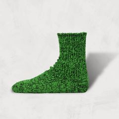 SHOWATABÉ｜Textured Cotton Socks (Black×Green)｜2nd Collection｜靴下・ソックス