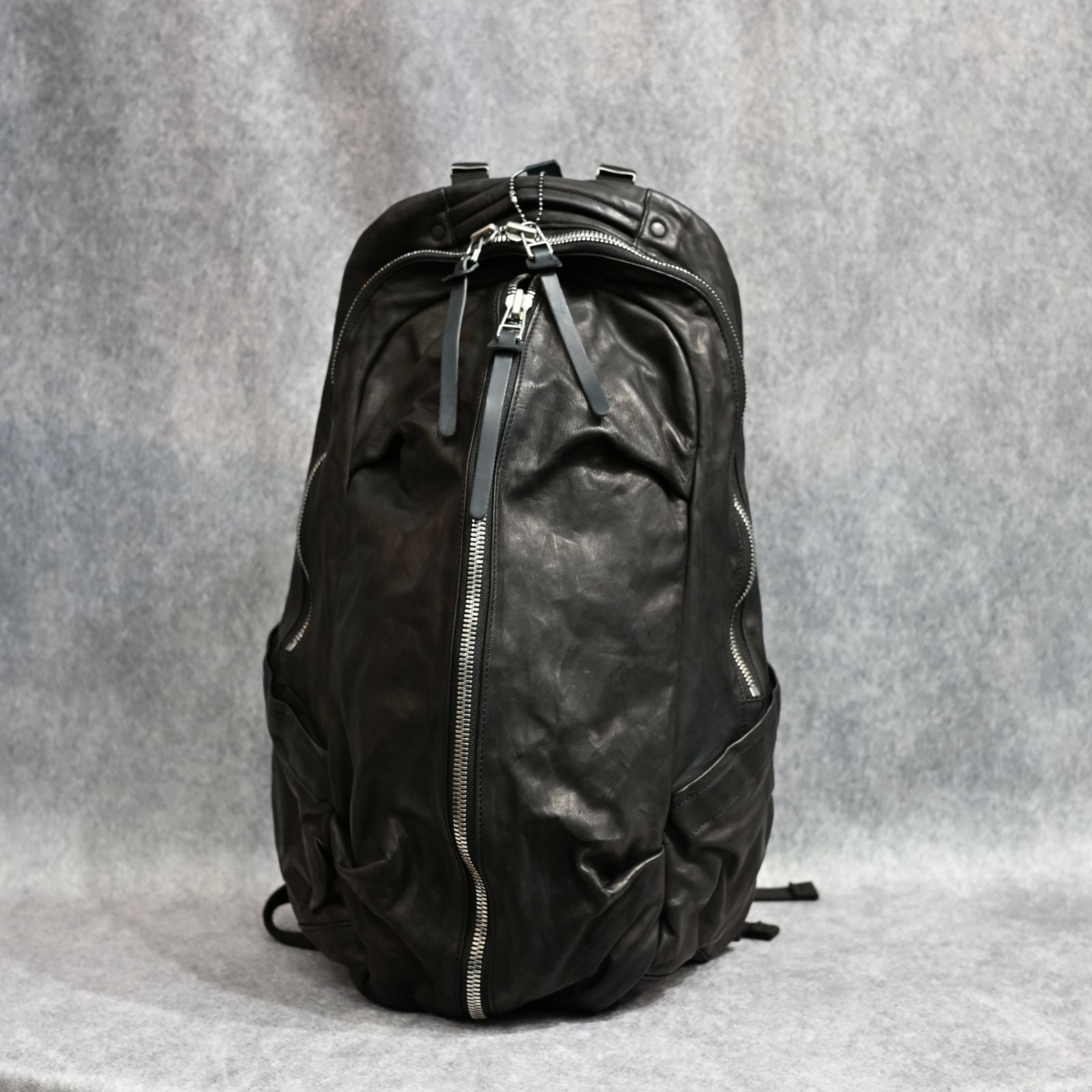 ITALY SHOULDER GARMENT-DYED BACKPACK （BLACK）｜イタリーショルダー製品染め 0.8mm リュック｜243-03