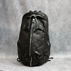 ITALY SHOULDER GARMENT-DYED BACKPACK （BLACK）｜イタリーショルダー製品染め 0.8mm リュック｜243-03