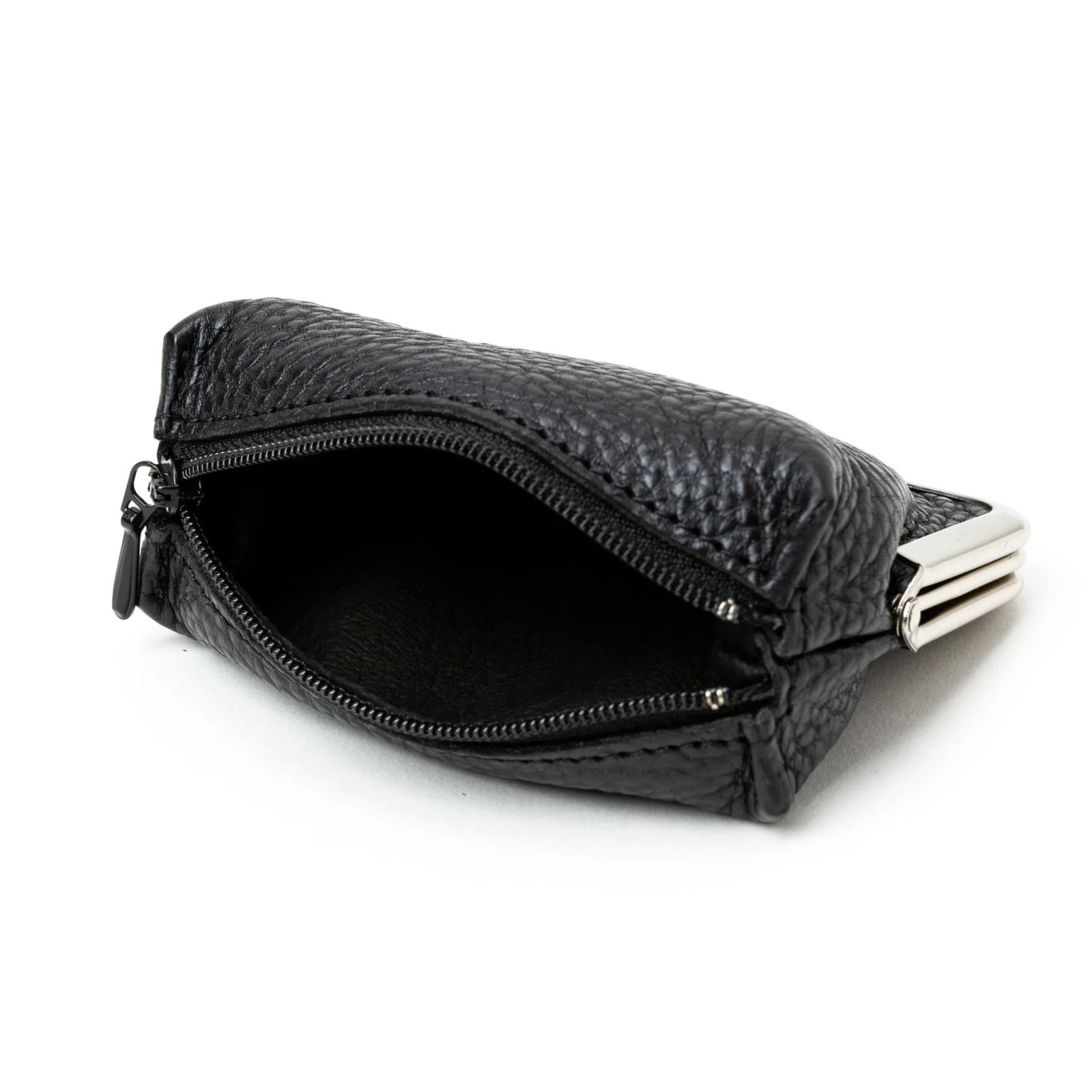 STUDS LEATHER INTERNAL FLEX FRAME TYPE 2WAY MULTI WALLET (BLACK) / スタッズ レザー ガマ口 財布