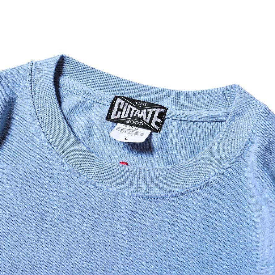 CUTRATE CLASSIC LOCAL LOGO HEAVY WEIGHT DROPSHOULDER S/S -T-SHIRT (ACID BLUE)