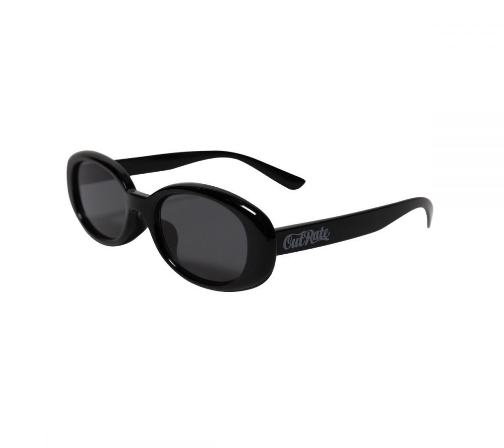 CUTRATE LOGO GLASSES (BLACK×SMOKE)｜キャットアイ サングラス｜CR-25AW001