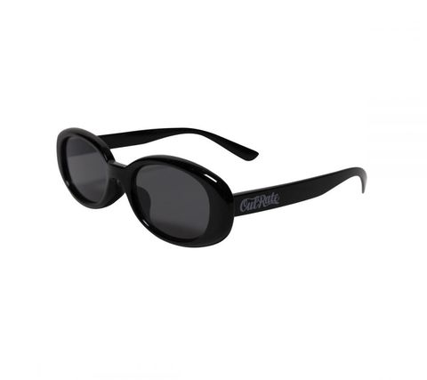 CUTRATE LOGO GLASSES (BLACK×SMOKE)｜キャットアイ サングラス｜CR-25AW001