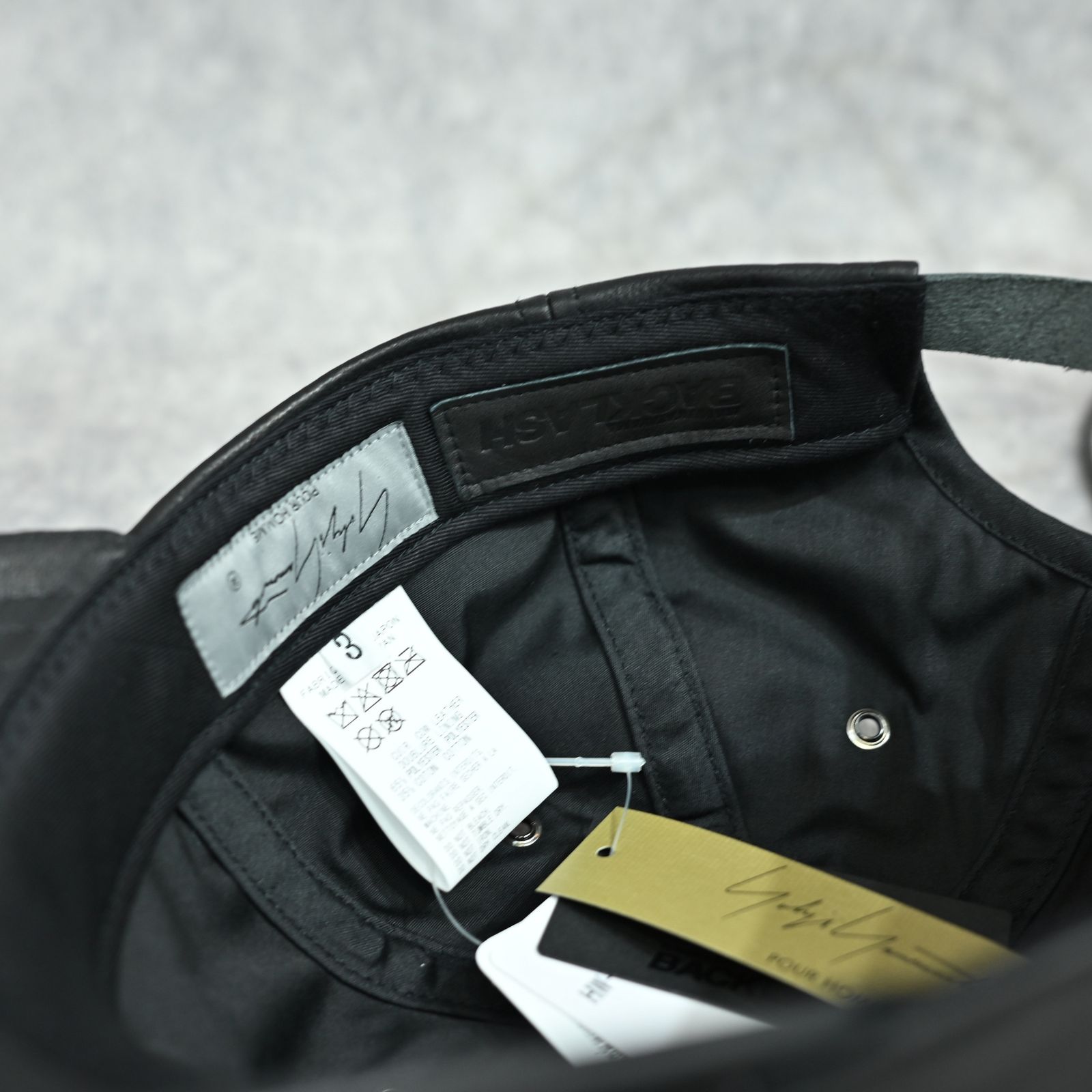 × ISAMU KATAYAMA BACKLASH｜B.B CAP （BLACK）｜ファニチャーレザー ベースボールキャップ｜HW-H14-786
