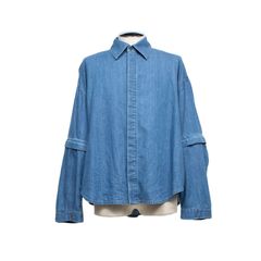 デタッチャブルスリーブホックカフスシャツ (BLUE WASHED)｜LB26SS-SH11-BWD