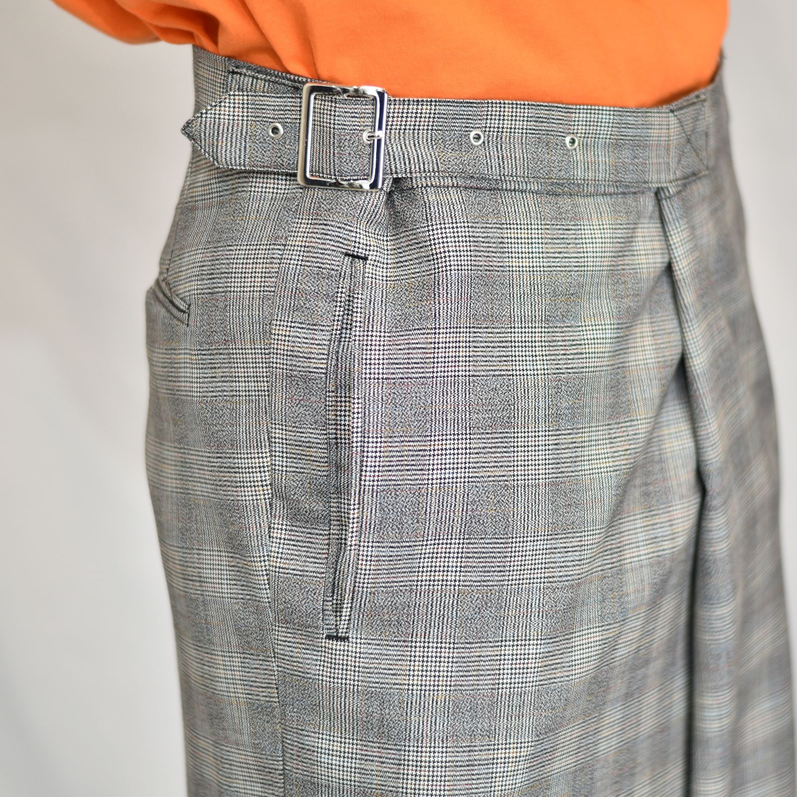 FACETASM - CHECK WRAP PANTS (GRAY CHECK) / チェック ラップパンツ 