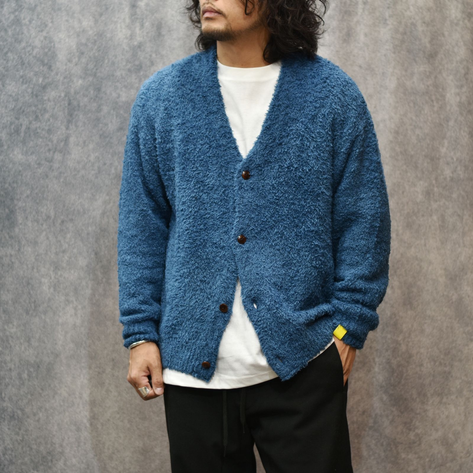× EYYA KNIT C/F CARDIGAN (BLUE)｜× エイヤ コットンフリース カーディガン｜CL-25AW001EYYA