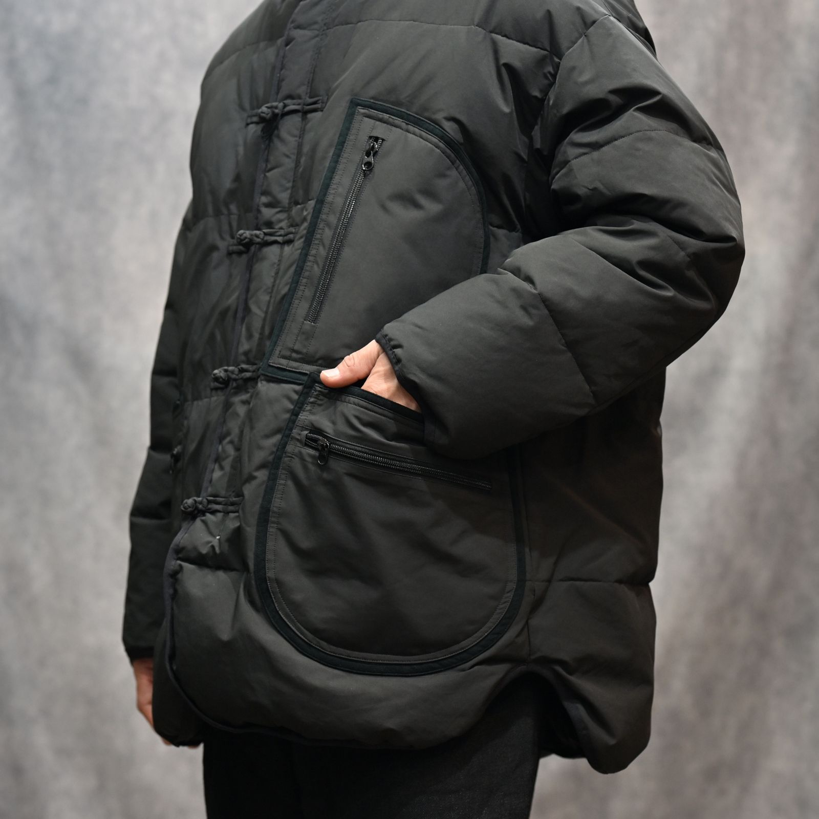 WEATHER CHINESE DOWN JACKET （BLACK）｜チャイナ ダウンジャケット （ブラック） PC-026-2441-10