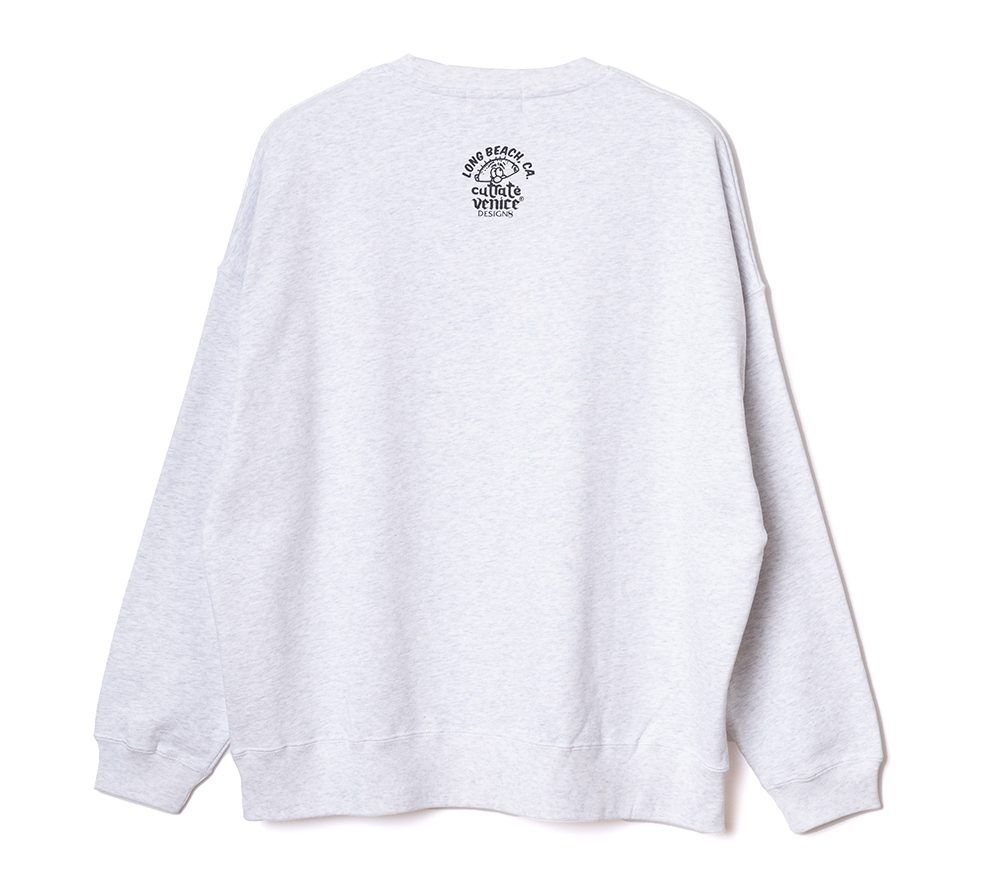 ×VENICE8 COFFEE HOUSE SMILEY FACE DISPENSER DROP CREW NECK SWEAT (GRY) / ドロップショルダー クルーネック スウェット