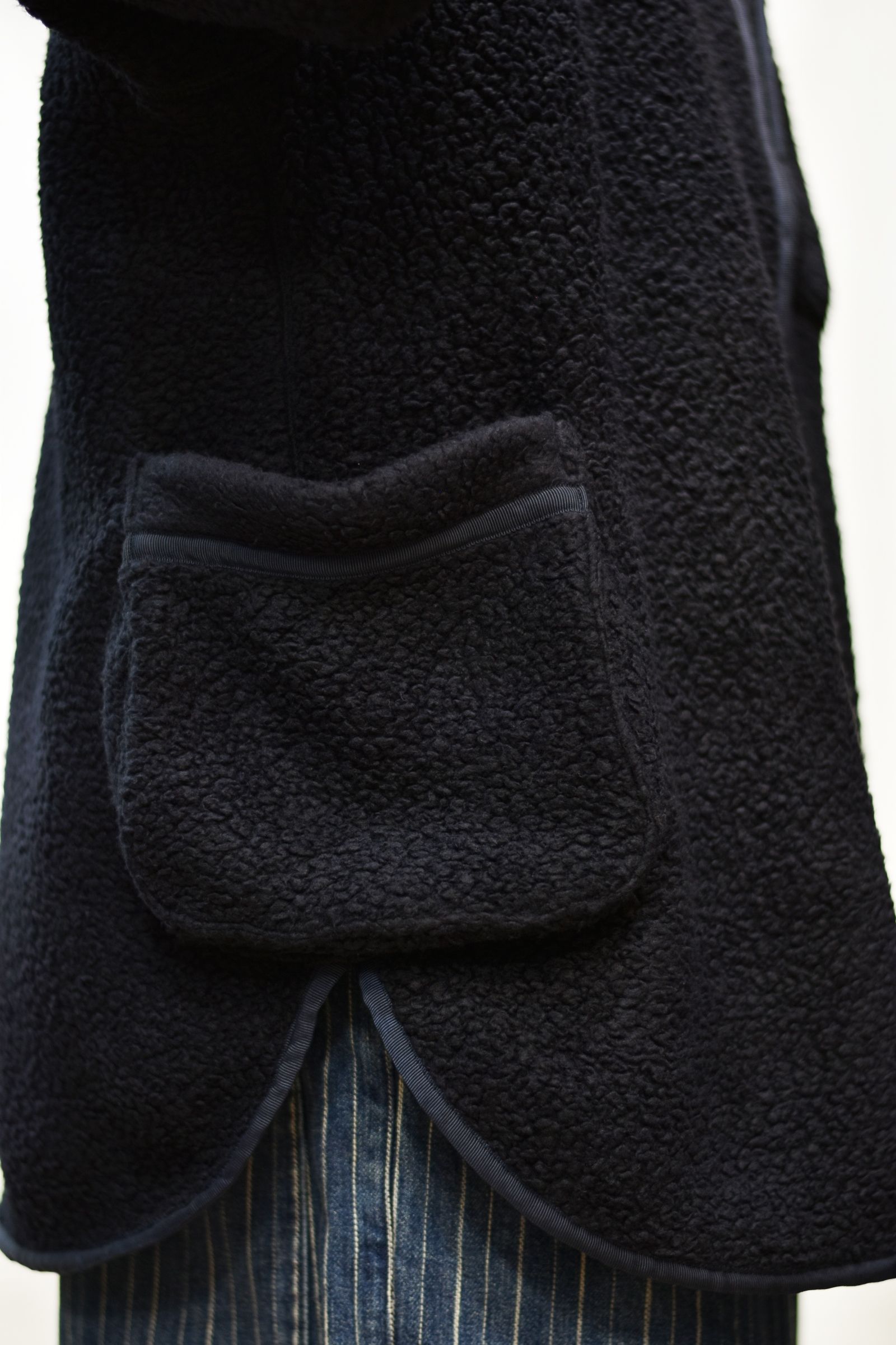 FLEECE SHIRT JACKET -NAVY-