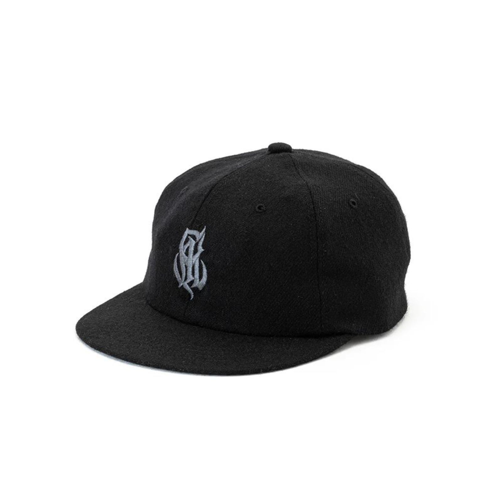 EMBROIDERY WOOL RETRO CAP (BLACK) / 刺繍 ウール レトロ キャップ
