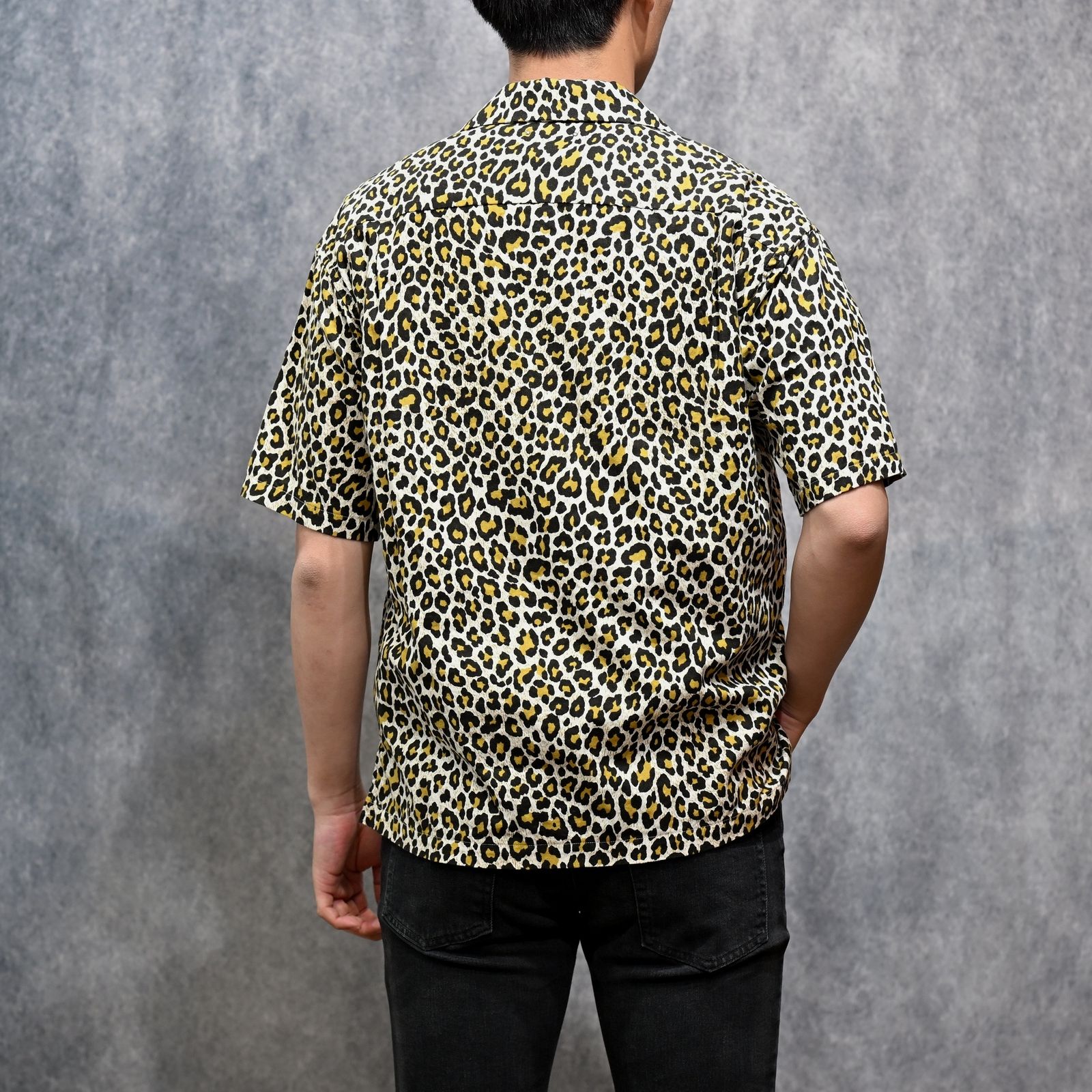MINEDENIM - Leopard Print Flannel S.S Open Collar SH （BRT