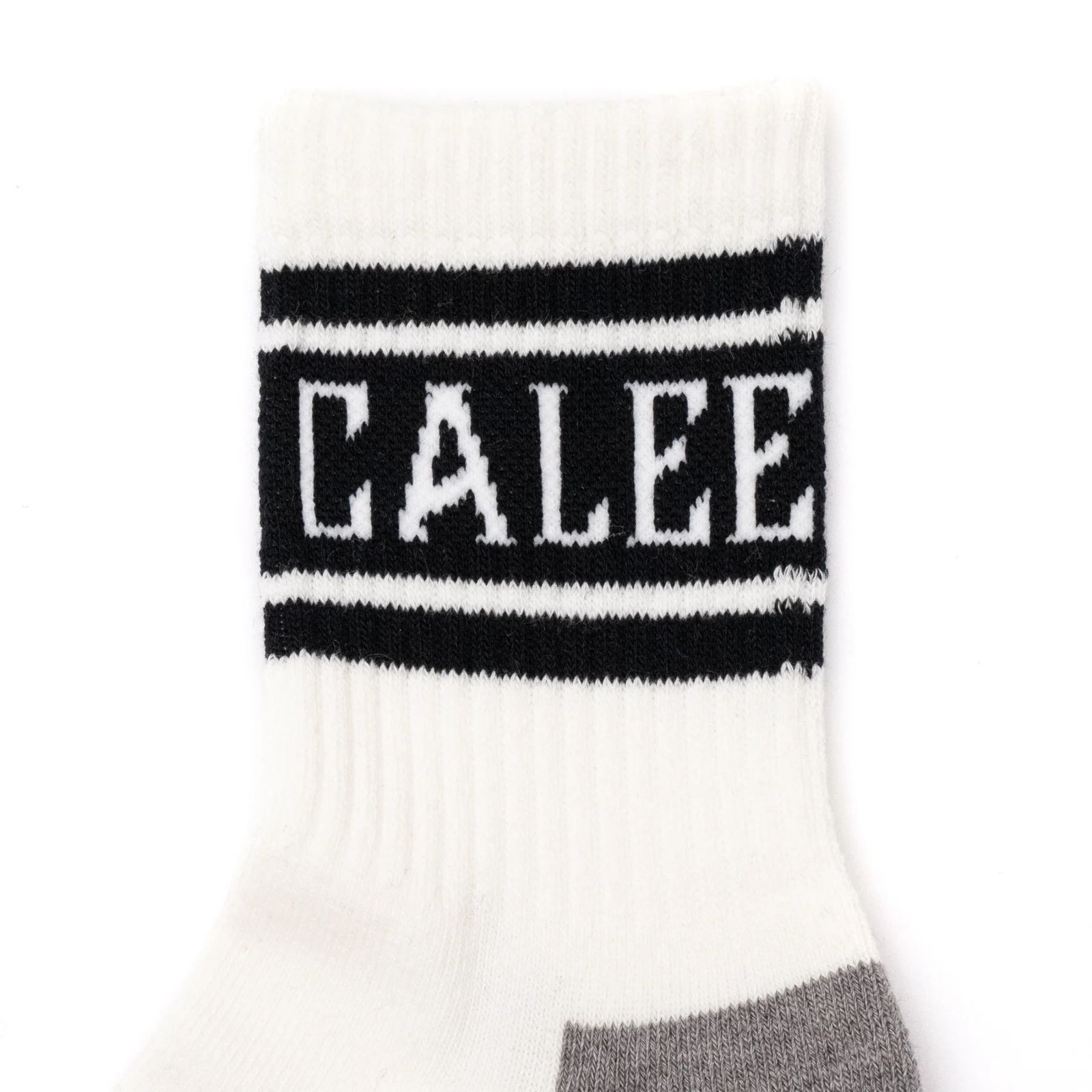 JACQUARD PILE LINE SOCKS (WHITE / BLACK)｜ラインソックス｜CL-26SS005EX