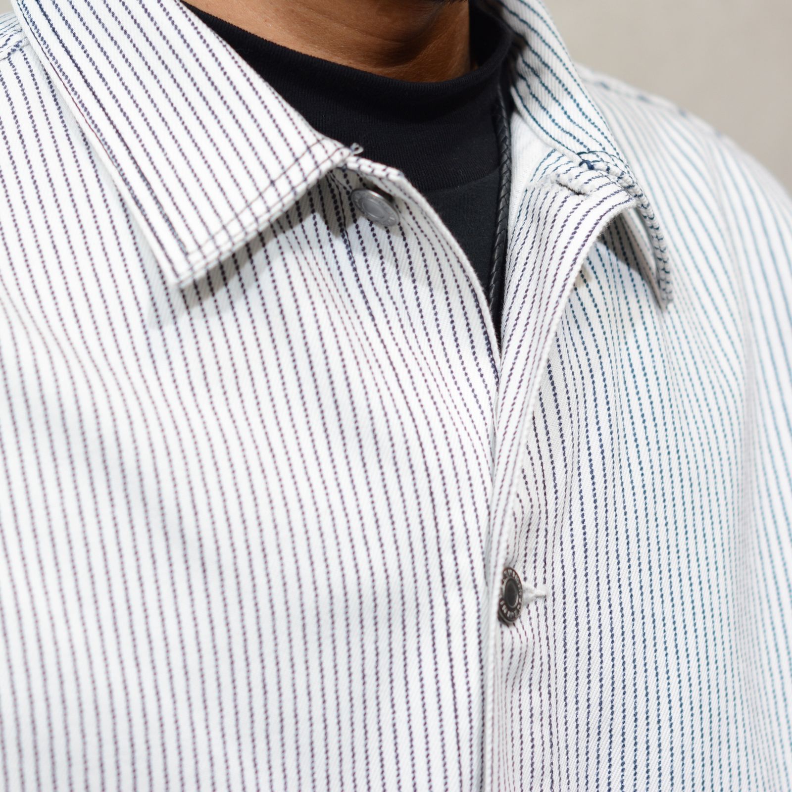 Hickory Print Denim Trucker JKT